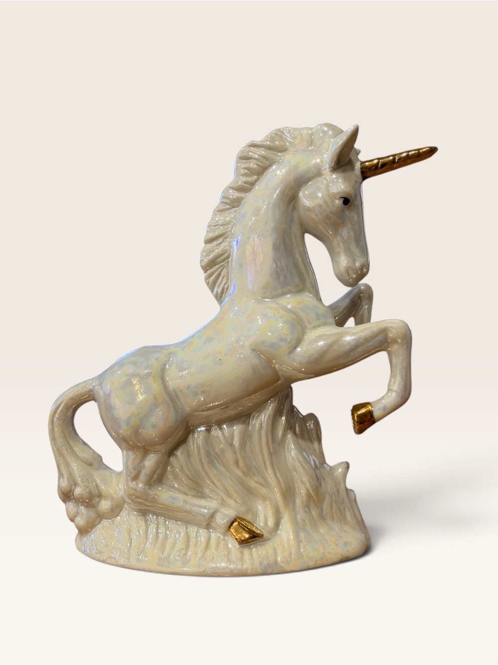 Iridescent White Unicorn Figurine